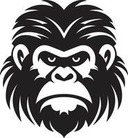 minimalista scimmia logo babbuino viso vettore simbolo