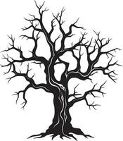 dissolvenza serenità omaggio per un' decomposizione albero nel nero vettore ombre di solitudine monocromatico abilità artistica di un' senza vita albero