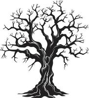 nature eco silenzioso omaggio per un' decomposizione albero nel vettore dissolvenza per eternità un' nero vettore opera d'arte di decadimento