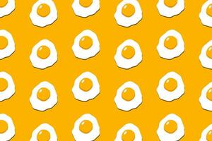 fritte Manzo occhio uovo modello su giallo sfondo. mano disegnato stile vettore design illustrazioni.