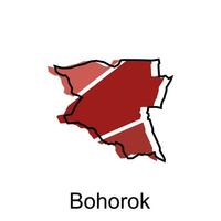 carta geografica città di bohorok Provincia di nord sumatra vettore design. astratto, disegni concetto, logo design modello