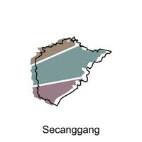 vettore carta geografica di secanggang città moderno schema, logo vettore design. astratto, disegni concetto