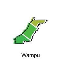 carta geografica città di wapu Provincia di nord sumatra vettore design. astratto, disegni concetto, logo design modello