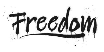 spray dipinto graffiti la libertà parola. gocce di spruzzato la libertà parole. isolato su bianca sfondo. vettore illustrazione