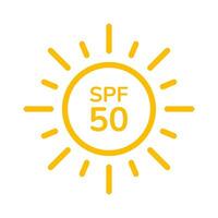 spf 50 icona. uv protezione. vettore