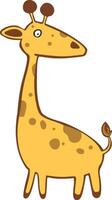 carino cartone animato di moda design poco giraffa con chiuso occhi. vettore