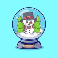 Natale pupazzo di neve nel palla di neve globo icona illustrazione, vacanza e nuovo anno icona concetto isolato. vettore