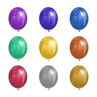 impostato di multicolore palloncini isolato vettore illustrazione. arcobaleno colore Palloncino