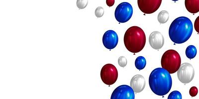 telaio palloncini blu, rosso e bianca colore 4 ° luglio Stati Uniti d'America indipendenza giorno vettore