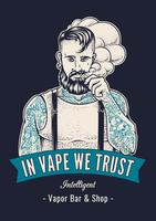 arte hipster vaper vettore