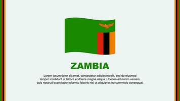 Zambia bandiera astratto sfondo design modello. Zambia indipendenza giorno bandiera sociale media vettore illustrazione. Zambia cartone animato