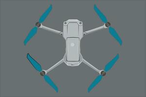 quadcopter fuco con azione telecamera. fuco Visualizza a partire dal il superiore lato. sorveglianza e video catturare Strumenti. volante quadcopter con a distanza controllore. a distanza controllo. senza equipaggio drone. vettore