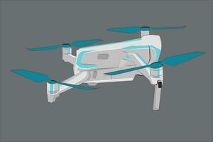 fuco Visualizza a partire dal il lato. senza equipaggio drone. volante quadcopter con a distanza controllore. a distanza controllo. quadcopter fuco con azione telecamera. sorveglianza e video catturare Strumenti. vettore