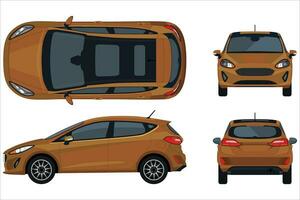 isolato realistico vettore Marrone auto suv, 3d prospettiva con trasparenza pendenza e davanti, Indietro, lato visualizzazioni.