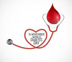 14 novembre. sfondo di consapevolezza della giornata mondiale del diabete. vettore