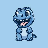 blu dino cartone animato illustrazione vettore