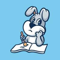 scrivere coniglio cartone animato illustrazione vettore