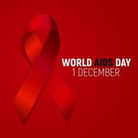 sfondo della giornata mondiale dell'AIDS del 1 dicembre. segno di nastro rosso. vettore