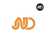 lettera jnd monogramma logo design vettore
