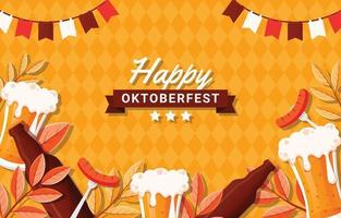 sfondo piatto dell'oktoberfest vettore