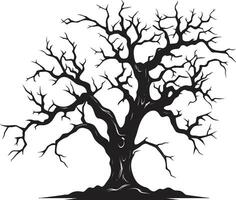 silenzioso sussurra nero vettore elegia per un' senza vita albero persistente decadimento monocromatico abilità artistica di un' morto alberi fine