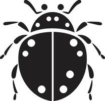 elegante e minimo il monocromatico coccinella emblema artistico precisione il nero vettore coccinella silhouette