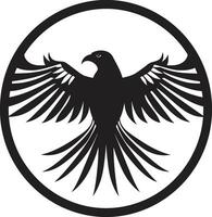 Corvo silhouette distintivo di distinzione Vintage ▾ nero corvo insegne vettore