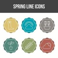 set di icone vettoriali primavera unico