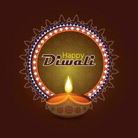 contento Diwali con Diwali lampada, Diwali celebrazione inviare, vettore illustrazione design.