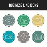 6 set di icone vettoriali di linea business unica