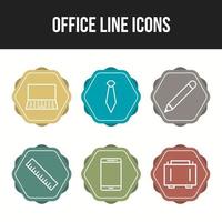 set di icone unico di icone vettoriali linea ufficio office