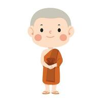 uomo buddista monaco cartone animato personaggi vettore