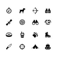 semplice set di icone vettoriali relative alla caccia.