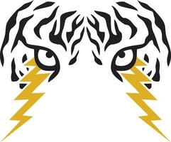tigre occhi con fulmine bulloni colore. vettore illustrazione.