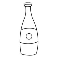 bottiglia trasparente linea vino Francia cena pranzo vettore