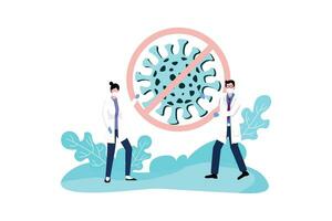 coronavirus pandemia batteri piatto concetto vettore