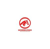 bellezza cavallo ranch stabile stallone logo design vettore