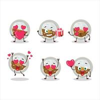 cocco ichibanya curry cartone animato personaggio con amore carino emoticon vettore