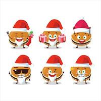 Santa Claus emoticon con Dorayaki cartone animato personaggio vettore