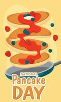 pancake giorno manifesto tradizionale cibo vettore illustrazione