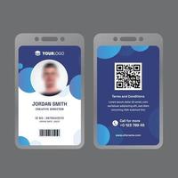 carta d'identità aziendale marketing blu e viola vettore