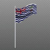 Territorio britannico dell'Oceano Indiano sventola bandiera sul palo di metallo. vettore