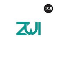 lettera zwi monogramma logo design vettore