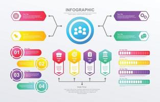 set di elementi infografici colorati vettore