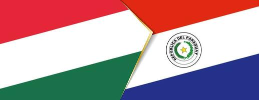 Ungheria e paraguay bandiere, Due vettore bandiere.