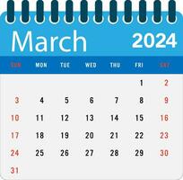 marzo 2024 calendario parete calendario 2024 modello vettore