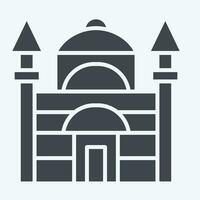 icona blu moschea. relazionato per tacchino simbolo. glifo stile. semplice design modificabile. semplice illustrazione vettore