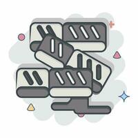 icona salmone. relazionato per Sushi simbolo. comico stile. semplice design modificabile. semplice illustrazione vettore