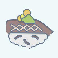 icona kohada. relazionato per Sushi simbolo. scarabocchio stile. semplice design modificabile. semplice illustrazione vettore