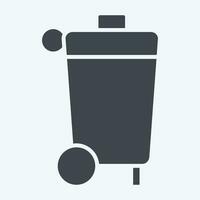icona spazzatura bidone. relazionato per pulizia simbolo. glifo stile. semplice design modificabile. semplice illustrazione vettore